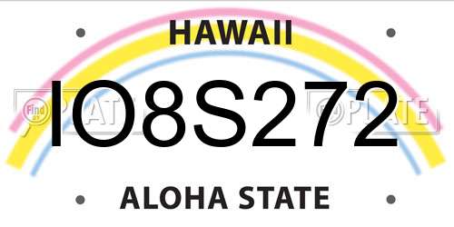 IO8S272 Hawaii License Plate