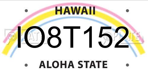 IO8T152 Hawaii License Plate