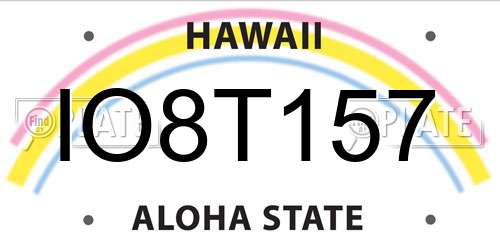 IO8T157 Hawaii License Plate