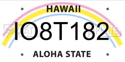 IO8T182 Hawaii License Plate