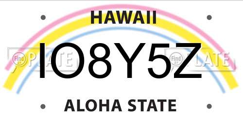 IO8Y5Z Hawaii License Plate