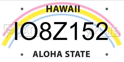 IO8Z152 Hawaii License Plate