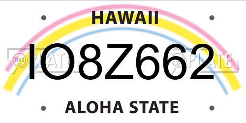 IO8Z662 Hawaii License Plate
