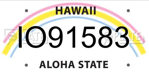 IO91583 Hawaii License Plate