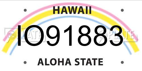 IO91883 Hawaii License Plate