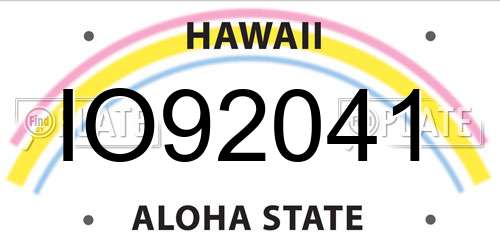 IO92041 Hawaii License Plate