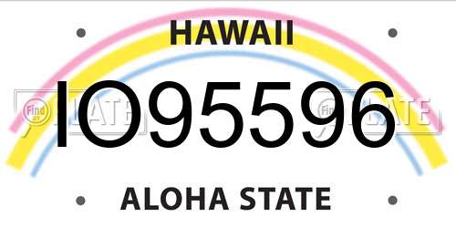 IO95596 Hawaii License Plate
