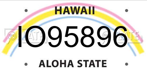 IO95896 Hawaii License Plate