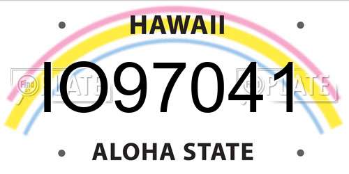 IO97041 Hawaii License Plate