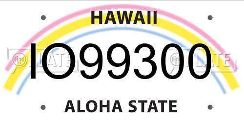 IO99300 Hawaii License Plate