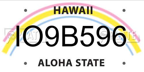 IO9B596 Hawaii License Plate