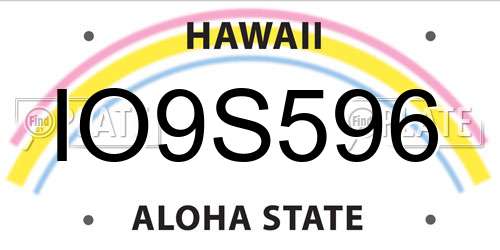 IO9S596 Hawaii License Plate