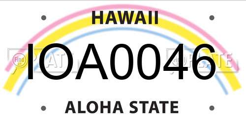 IOA0046 Hawaii License Plate