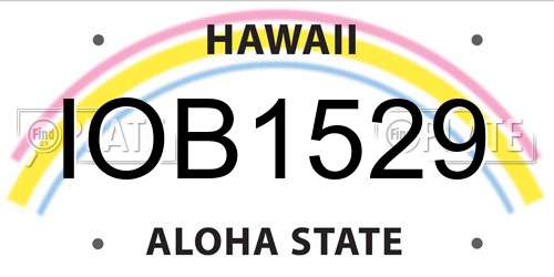 IOB1529 Hawaii License Plate