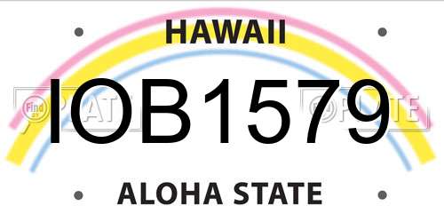 IOB1579 Hawaii License Plate