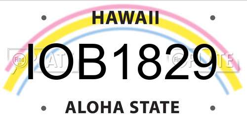 IOB1829 Hawaii License Plate