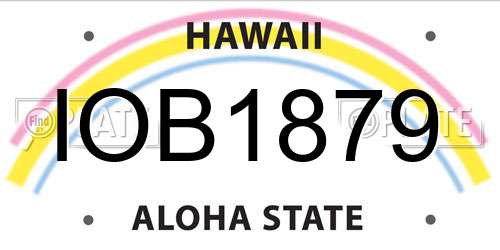 IOB1879 Hawaii License Plate