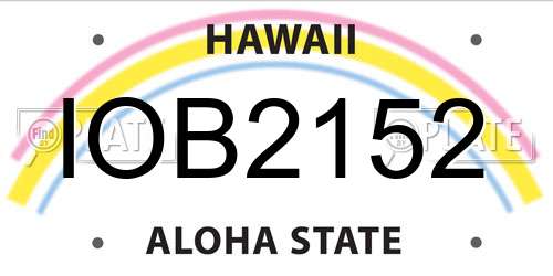 IOB2152 Hawaii License Plate