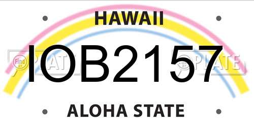 IOB2157 Hawaii License Plate