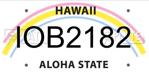 IOB2182 Hawaii License Plate