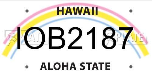 IOB2187 Hawaii License Plate