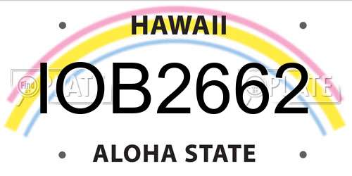 IOB2662 Hawaii License Plate