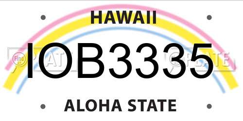 IOB3335 Hawaii License Plate