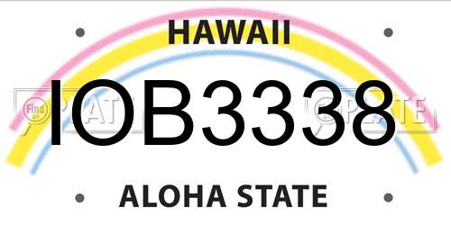 IOB3338 Hawaii License Plate