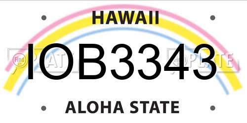 IOB3343 Hawaii License Plate