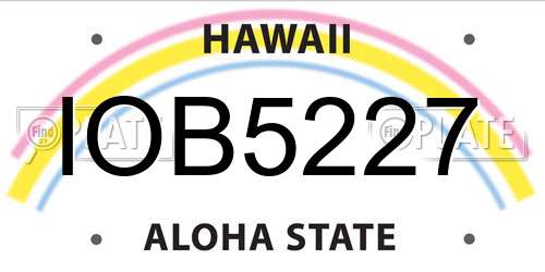 IOB5227 Hawaii License Plate