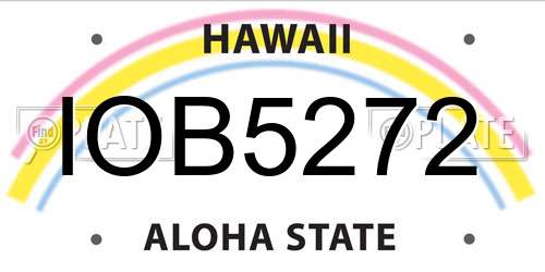 IOB5272 Hawaii License Plate