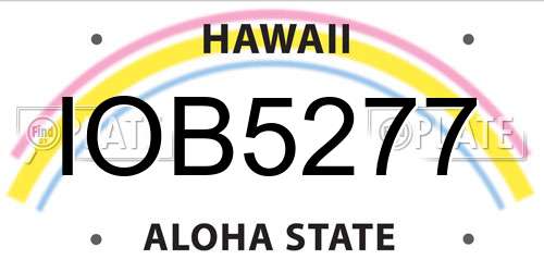 IOB5277 Hawaii License Plate