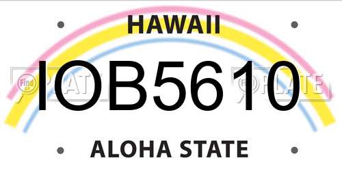 IOB5610 Hawaii License Plate