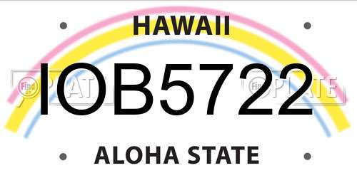 IOB5722 Hawaii License Plate