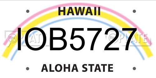 IOB5727 Hawaii License Plate