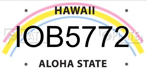 IOB5772 Hawaii License Plate