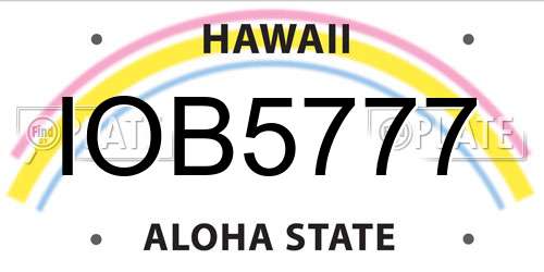 IOB5777 Hawaii License Plate
