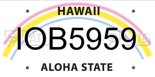 IOB5959 Hawaii License Plate