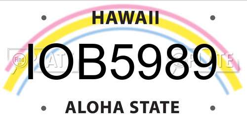 IOB5989 Hawaii License Plate