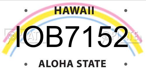 IOB7152 Hawaii License Plate