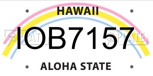IOB7157 Hawaii License Plate