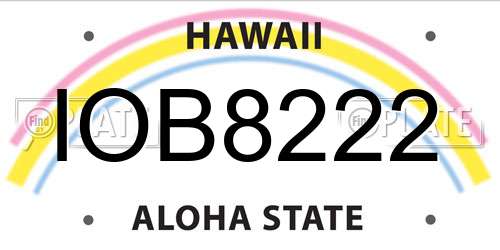 IOB8222 Hawaii License Plate