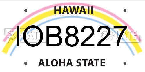 IOB8227 Hawaii License Plate