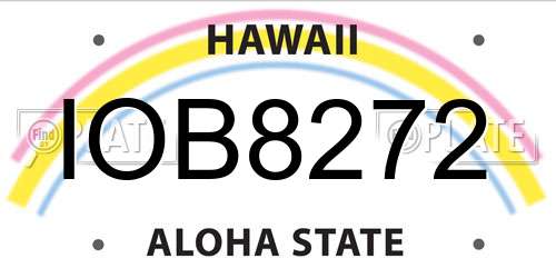 IOB8272 Hawaii License Plate