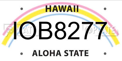 IOB8277 Hawaii License Plate