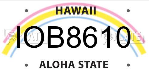 IOB8610 Hawaii License Plate