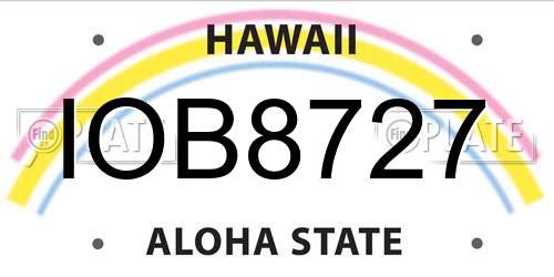 IOB8727 Hawaii License Plate