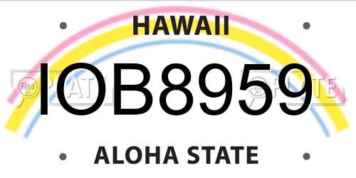 IOB8959 Hawaii License Plate