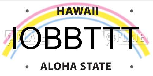IOBBTTT Hawaii License Plate