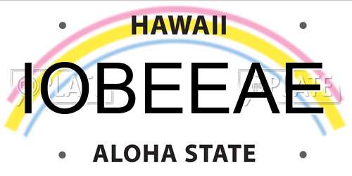 IOBEEAE Hawaii License Plate